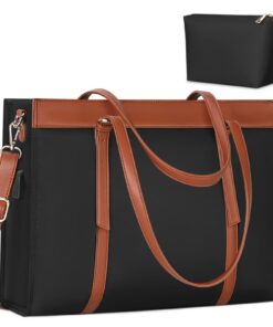 Sac Cabas KTMOUW Femmesavec USB Noir Grandes Capacité Port Épaule Affaires Format 2 Pièces