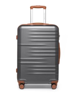 Valise Moyenne 64 cm, Valise de Voyage avec Roulettes 360° et Serrure TSA (Gris)
