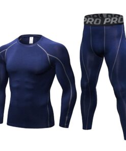 ENSEMBLE DE SOUS-VÊTEMENTS LANBAOSI THÉRMIQUES HOMME MANCHE LONGUE TEE SHIRT & LEGGINGS SET HIVER SKI JOUGINGER CYCLISME