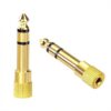 Adaptateur audiojack 6,35mm mâle vers 3,5mm femelle stéréo plaqué or - Haute qualité - Lot de 2