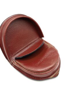 Charmoni Demi Lune Portefeuille Homme - Pochette Anti RFID - Compact et Léger - Cuir Vachette (Marron)