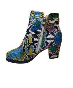 Bottines Femme Générique Fermeture Éclair Chaussures de Travail Outdoor Confortables Imprimé Serpent Mode Jardin Montagn