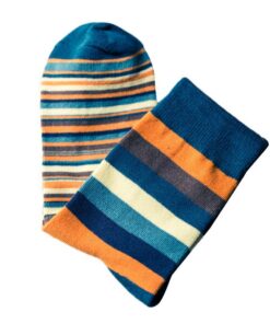 Generic Chaussettes pour Hommes Rayées Automne Colorées en Coton Hautes Sans Couture 36-37 Noir