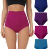 Titre SEO optimisé : "Culottes femmes coton Taille Très Haute Elasticité Slips Lot de 4 Trendy Comfort Femme"