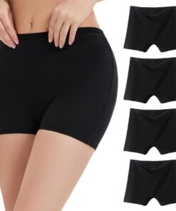 WEASIC Boxer Femme Taille Haute Shorts Femmes Doux Taille Stretch