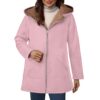 Veste polaire femme généreuse - Capuche doublée - Hiver chaud - Manches longues - Fermeture éclair