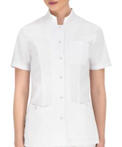 B-well Lisa blouse médicale pour esthéticienne professionnelle - Blanc - Tenue avec 3 poches - Taille EU - Uniforme de t