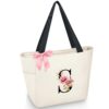 Vavabox Sac Cabas Personnalisé avec Initiale A-Z, Cadeau Imperméable pour Femmes, Amies