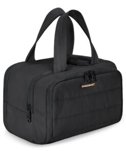 Bagsmart Trousse de Toiletpie Femmes Voyage Noir, Grande, Léger, Largement Ouverte,avec Poignée pour Valise