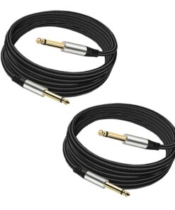 Tavsou Câbles Guitare 1/4 de pouce (6,35 mm) Fiche TS Droite 2m - Haute Qualité Compatible, Idéal Studio & House, Câble