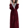 Robe de chambre femme polaire ZFSOCK chaudes Microfibre OEKO-TEX chambre maison Noël cadeau enceinte