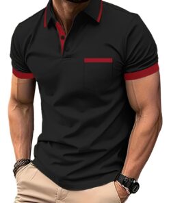 Polo LLdress Manches Courtes pour Homme Golf Léger T Shirt Tennis Respirant