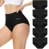 Culottes Femme Fullluwaa - Haute Taille Respirant Élastique OEKO-TEX STANDARD 100 - 5 Pack Confortable
