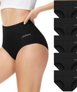 Culottes Femme Fullluwaa - Haute Taille Respirant Élastique OEKO-TEX STANDARD 100 - 5 Pack Confortable