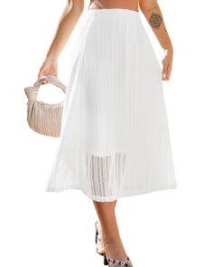 CUPSHE Women's Elegant Plissé Long Dress with Spider Web Detail - Versatile for All Occasions, Multipurpose & Stylish Mi