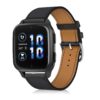 Bracelet de Cuir 20mm Compatible avec Garmin et Amazfit pour Femmes et Hommes - Noir