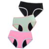 Culottes menstruelles pour flux abondant, 4 couches, fibre de bambou, lavables, protège-slip anti-fuite, pour adolescent