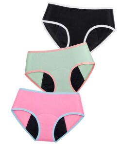 Culottes menstruelles pour flux abondant, 4 couches, fibre de bambou, lavables, protège-slip anti-fuite, pour adolescent