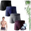 ESSISH Boxer en Fibre de Bambou pour Hommes - Confort Tout au Long de la Journée (4 pièces, Taille L, Couleurs Varyantes