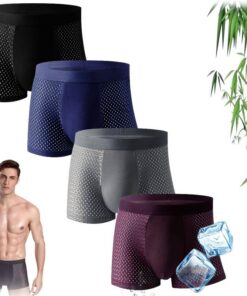 ESSISH Boxer en Fibre de Bambou pour Hommes - Confort Tout au Long de la Journée (4 pièces, Taille L, Couleurs Varyantes