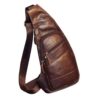 Xieben sac à bandoulière vintage en cuir pour homme et femme fashionable chic robuste