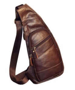 Xieben sac à bandoulière vintage en cuir pour homme et femme fashionable chic robuste