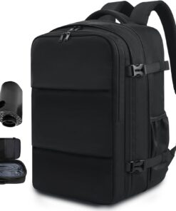 KINGSLONG Sac à Dos de Voyage étanche avec Pompe pour 17,3" - Sac de 33L pour Avion, Sac à Dos pour Femme et Homme