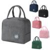 Sac Isotherme à Déjeuner Gris pour Femmes, Hommes et Enfants Étudiant | Boîte de Pique-Nique Étanche 6L Portable et Plia