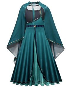 Lito Angels Costume Reine des Neiges Vert Manche Longue pour Enfant Filles Taille 4 à 12 ans