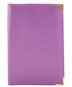 Charmoni Porte-Papiers de Voiture en Cuir Mauve - Sobre pour Carte Permis de Conduire - Idéal pour Hommes et Femmes - SU
