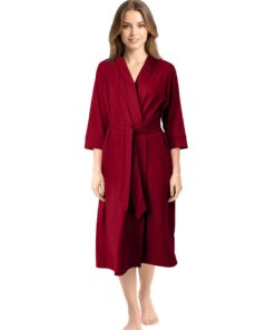 NY Threads Peignoir Luxueux et Doux pour Femmes en Poly Coton OEKO-TEX Standard 100 - Robe de Bain Lightweights