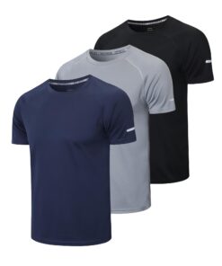 Gaiatiger T-Shirt Sport Homme Séchage Rapide Respirant Baselayer Haut Fitness Manche Courte 3 Pack Séchage Rapide et Res