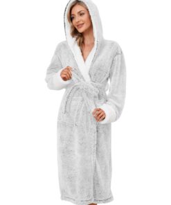 UMIPUBO Robe de Chambre Polaire Femme Hiver Personnalisée Chaude Global Recycled Standard