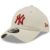 New Era Casquette Classique New York Yankees - Cap MLB Stone Beige à Air Circulation, Crâne de Baseball pour Hommes et F