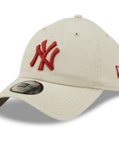 New Era Casquette Classique New York Yankees - Cap MLB Stone Beige à Air Circulation, Crâne de Baseball pour Hommes et F