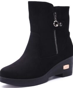 Bottes d'hiver chaussen Gaatpot femmes chaudes avec fourrure antidérapantes 35-41EU bottines de neige compensées