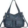 FANDARE Grand Sacs Portés Epaule Femme Sac Bandoulieres Sacoche Étanche Cuir PU pour Achats École Voyage