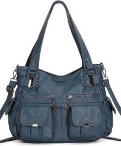 FANDARE Grand Sacs Portés Epaule Femme Sac Bandoulieres Sacoche Étanche Cuir PU pour Achats École Voyage