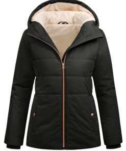RITOSTA Doudoune Femme Hiver Manteau Court Matelassé Chaud avec Capuche Zippé Epaisse Jacket Anorak Femmes Poches