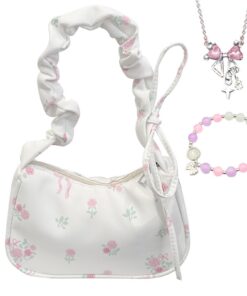 Sac Petite Fille Blanc Fleurs Populaire pour Filles | Élégant et Pratique Sac à Main en Blanc avec Fleurs | Pour Enfants