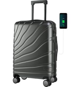 VANKEAN Sac à Main de Cabinage Spunner Gris Foncé 20 Pouces Serrure TSA Coque Dure Élégante