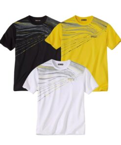 ATLAS FOR MEN Lot de 3 Tee-Shirts HommeGrandes Tailles - Hommes - Idéals pour le Week-End - Polyester Ré difficoltà de t