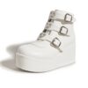 LUCKY STEP Boutons pour femmes - Plateforme épaisse - Bout rond - Fermeture éclair - Talon haut - Séche-mains chauffant