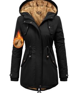 Manteau Hiver Nadeer Femme Polaire Chaud Veste Parka Manches Longues Zippée avec Poches