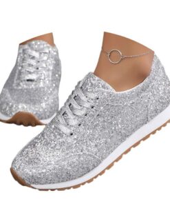 Shownicer Baskets Femme Paillettes Respirantes et Confortables pour Fitness et Jogging