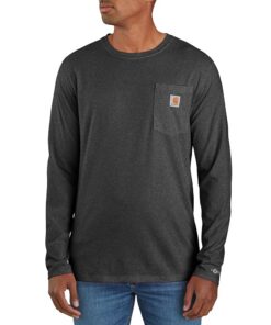 Carhartt Chemise à manches longues Force Flex, 100% Coton, Hommes, Gris foncé, XXL (Sécurité & Confort)