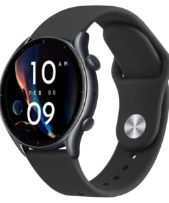 Bracelet en silicone Amazfit GTR 2 GTR 3 Pro 22mm Noir Reglable