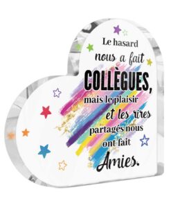 Putuo Decor - Panneau Acrylique Cœur Citation – Décoration Bureau Amitié Entre Colлегues – Idéal pour Cadeaux de Fierté