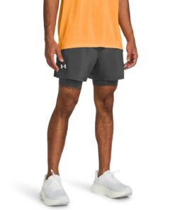 Shorts Under Armour Launch Run 5 Pouces 2 en 1 - Homme - Polyamide et Élasthanne - Sportif - Course