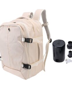 Sac à Dos de Compression à Sous Vide 55 L avec USB et Pompe, Valise de Cabine Étanche Rétractable pour Hommes/Femmes (Be